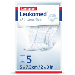 Leukomed Skin Sensitive sårbandasje 5X7,2cm 5 stk produktbilde