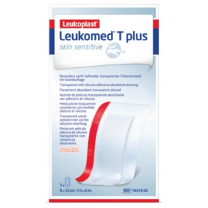 Leukomed T Plus Skin Sensitive sårbandasje 8 x 15 cm 5 stk produktbilde