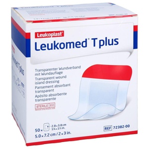 Leukomed transparent plus sterile Pflaster 5x7,2 cm, 50 St Pflaster Produktbild