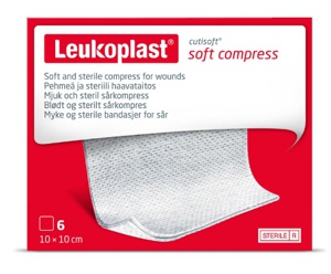 Leukoplast Cutisoft sterile kompress 10x10cm 6 stk produktbilde