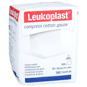 LEUKOPLAST compress Cotton Gauze 10x10cm unst.8f Produktbild