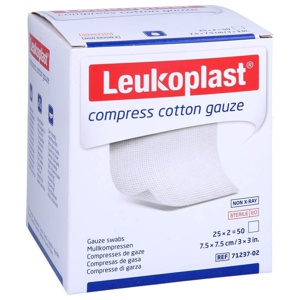 LEUKOPLAST compress Cotton Gauze 7,5x7,5cm ste.8f Produktbild