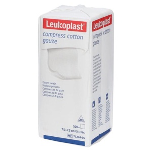 LEUKOPLAST compress Cotton Gauze 7,5x7,5cm unst12f Produktbild