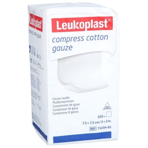 LEUKOPLAST compress Cotton Gauze 7,5x7,5cm unst.8f Produktbild