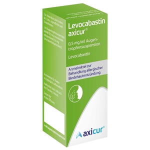 Levocabastin axicur 0,5 mg / ml Augentropfensuspension, 4 ml Augentropfen Produktbild