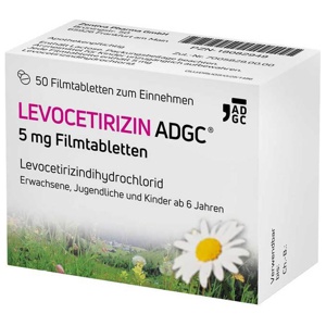 LEVOCETIRIZIN ADGC 5 mg 50 St Filmtabletten Produktbild