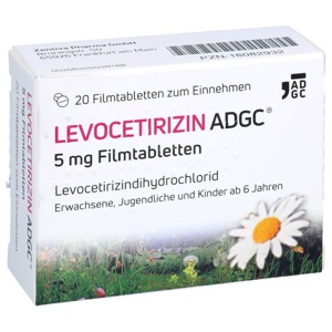 LEVOCETIRIZIN ADGC 5 mg 20 St Filmtabletten Produktbild