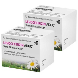 LEVOCETIRIZIN ADGC 5 mg Filmtabletten, 2x100 St Filmtabletten Produktbild