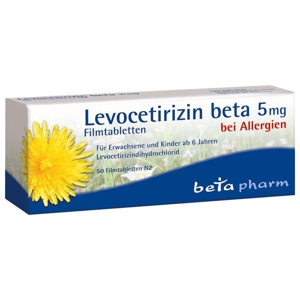 Levocetirizin beta 5 mg Filmtabletten Produktbild