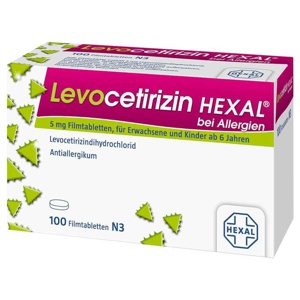 LEVOCETIRIZIN HEXAL bei Allergien 5 mg Filmtabl. Produktbild