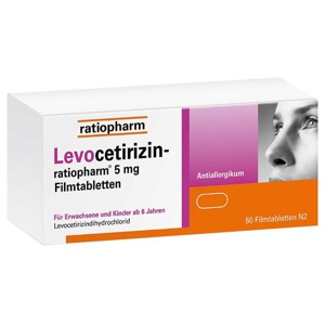 LEVOCETIRIZIN-ratiopharm 5 mg Filmtabletten Produktbild