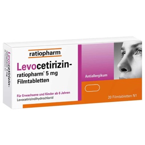 LEVOCETIRIZIN-ratiopharm 5 mg Filmtabletten Produktbild