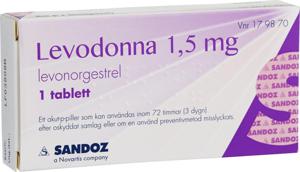Levodonna tablett 1,5 mg 1 st produkt bild