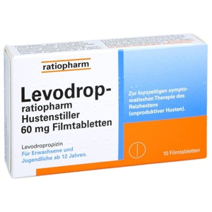 LEVODROP-ratiopharm Hustenstiller 60 mg Filmtabl. Produktbild