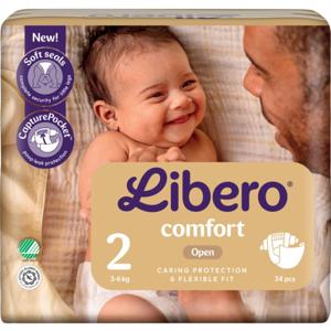 Libero Comfort 2 Öppen Blöja 3-6 kg 34 st produkt bild