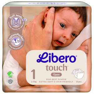 Libero Touch 1 Åpne Bleier 2-5 kg 22 stk produktbilde