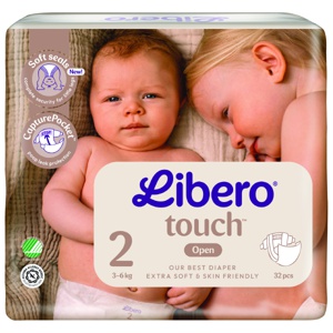 Libero Touch 2 Åpne Bleier 3-6 kg 32 stk produktbilde