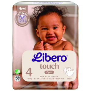 Libero Touch 4 åpne bleier 7-11kg 24 stk produktbilde