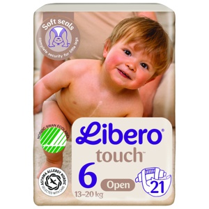 Libero Touch 6 åpne bleier 13-20kg 21 stk produktbilde