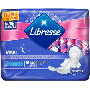 Libresse Maxi Night Wing 10 stk produktbilde