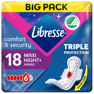 Libresse Maxi Night Wing 18 stk produktbillede