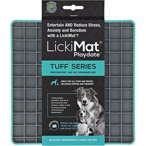 Lickimat Tuff Playdate Slickmatta Turkos/Grå produkt bild