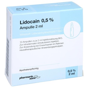 LIDOCAIN pharmarissano Ampulle 0,5% 2 ml Inj.-Lsg. Produktbild