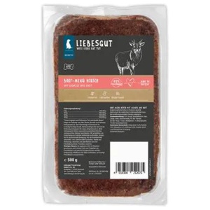 LIEBESGUT Hundefutter Barf-Menü Hirsch mit Gemüse und Waldbeeren 14x500 g Produktbild