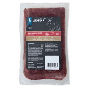 LIEBESGUT Hundefutter Barf-Menü Wildhase mit Gemüse 14x400 g Produktbild