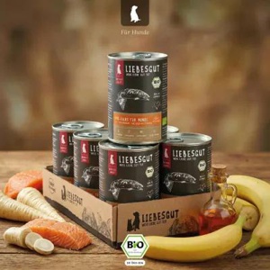 LIEBESGUT Hundefutter Bio-Lachs mit Bio-Banane und Bio-Pastinake Produktbild