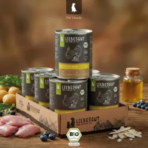 LIEBESGUT Hundefutter Bio-Pute mit Bio-Mangold und Bio-Kartoffel 6x400 g Produktbild