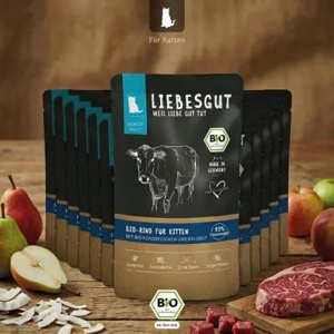 LIEBESGUT Katzenfutter Bio-Rind mit Bio-Kokosflocken und Bio-Obst Produktbild