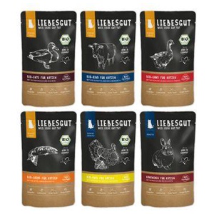 LIEBESGUT Katzenfutter Friss-dich-satt Paket Adult & Sensitiv 72 x 100 g Produktbild