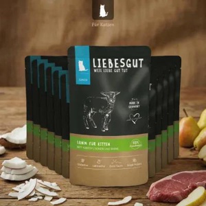 LIEBESGUT Katzenfutter Lamm mit Kokosflocken und Birne Produktbild