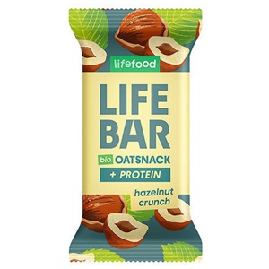 Lifebar Havre Snack Protein Hazelnut Crunch Økologisk   40 g produktbillede