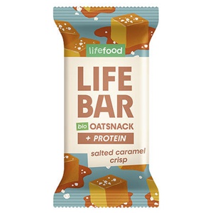 Lifebar Havre Snack Protein Salted Caramel Crisp Økologisk   40 g produktbillede