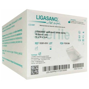 LIGASANO weiß Verband 1x10x15 cm steril Produktbild