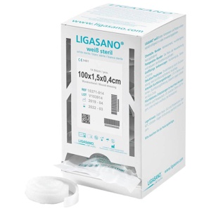 LIGASANO weiß Wundband mini 0,4x1,5x100 cm steril Produktbild