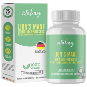 Lion``s Mane Hericium Erinaceus 60000mg hochdos.TAB, 180 St Tabletten Produktbild