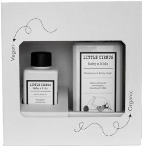 Little Cirkus Presentbox för baby &amp; barn – Schampo/duschkräm &amp; Kroppsolja (250 ml + 150 ml) produkt bild