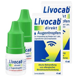 Livocab direkt Augentropfen bei Allergie, 2x4 ml Augentropfen Produktbild