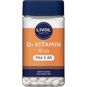Livol D3 vitamin 10 Âµg - 220 tabl. produktbillede