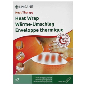 Livsane Wärme-Umschlag selbstklebend 9x29 cm, 2 St Pflaster Produktbild