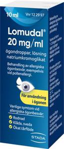 Lomudal 20 mg/ml Natriumkromoglikat, Ögondroppar, lösning, 10 milliliter produkt bild