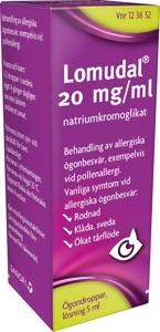 Lomudal, ögondroppar, lösning 20 mg/ml 5 ml