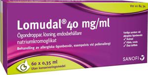 Lomudal, ögondr, lösn, endosbehållare 40 mg/ml, 3 X 20 doser