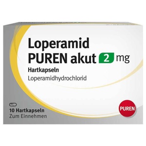 Loperamid Puren akut 2 mg Hartkapseln, 10 St Hartkapseln Produktbild