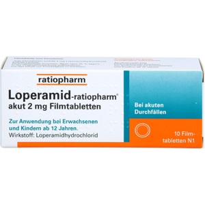 LOPERAMID-ratiopharm akut 2 mg Filmtabletten Produktbild