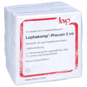 Lophakomp Procain 2 ml Injektionslösung, 20X2 ml Injektionslösung Produktbild