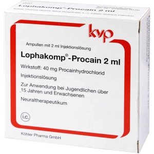 LOPHAKOMP Procain 2 ml Injektionslösung Produktbild